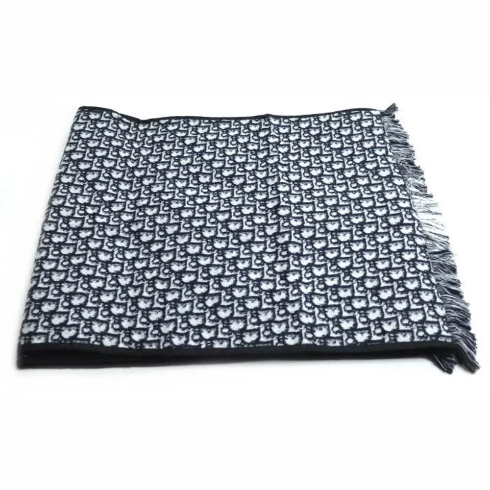 Dior Logo Oblique Big Scarf Navy 31 Cdo301 Ixgs - Picture 4 of 6